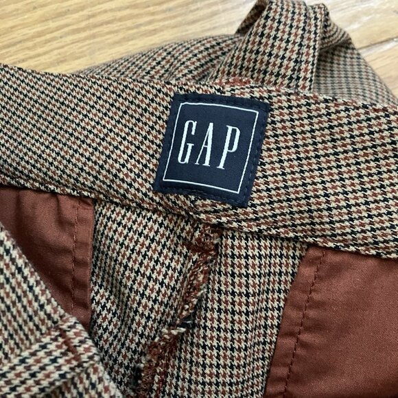 Gap Pants Womens 10 Slim Fit Brown Plaid Check Career Fall Transitional Autumn - Picture 4 of 11